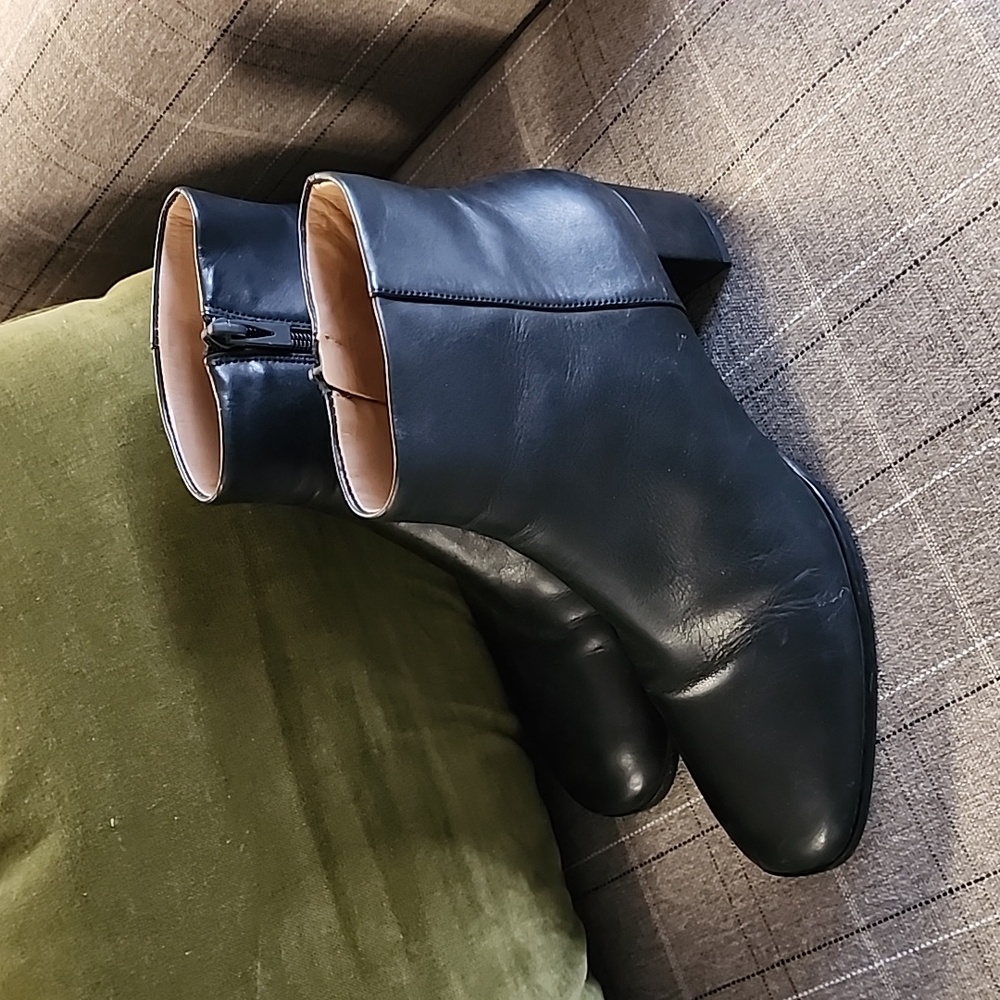 VIA SPIGA VINTAGE Y2K Black Leather Ankle Boots 37.5 7 Minimalist Industrial - Picture 8 of 17